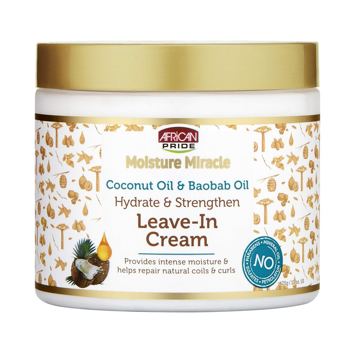 African Pride Coconut & Baobab Oil Leave-In Hair Cream - 425g