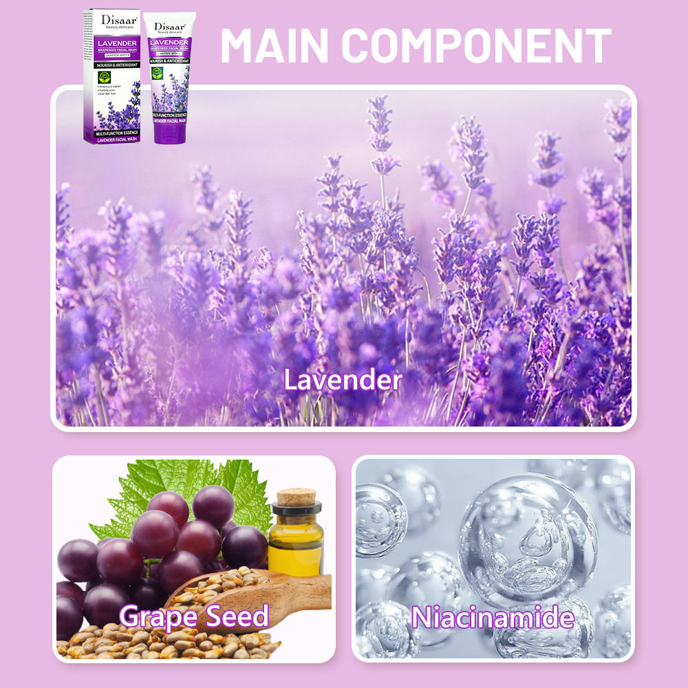 Disaar Lavender Grapeseed Facial Wash - 100g
