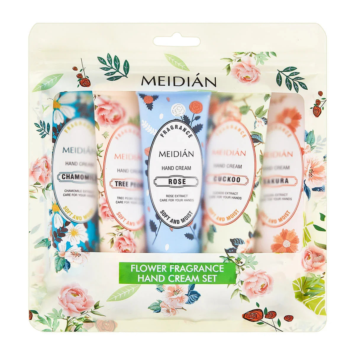 Meidian Flower Fragrance Hand Cream Set - 30g x 5 Pcs