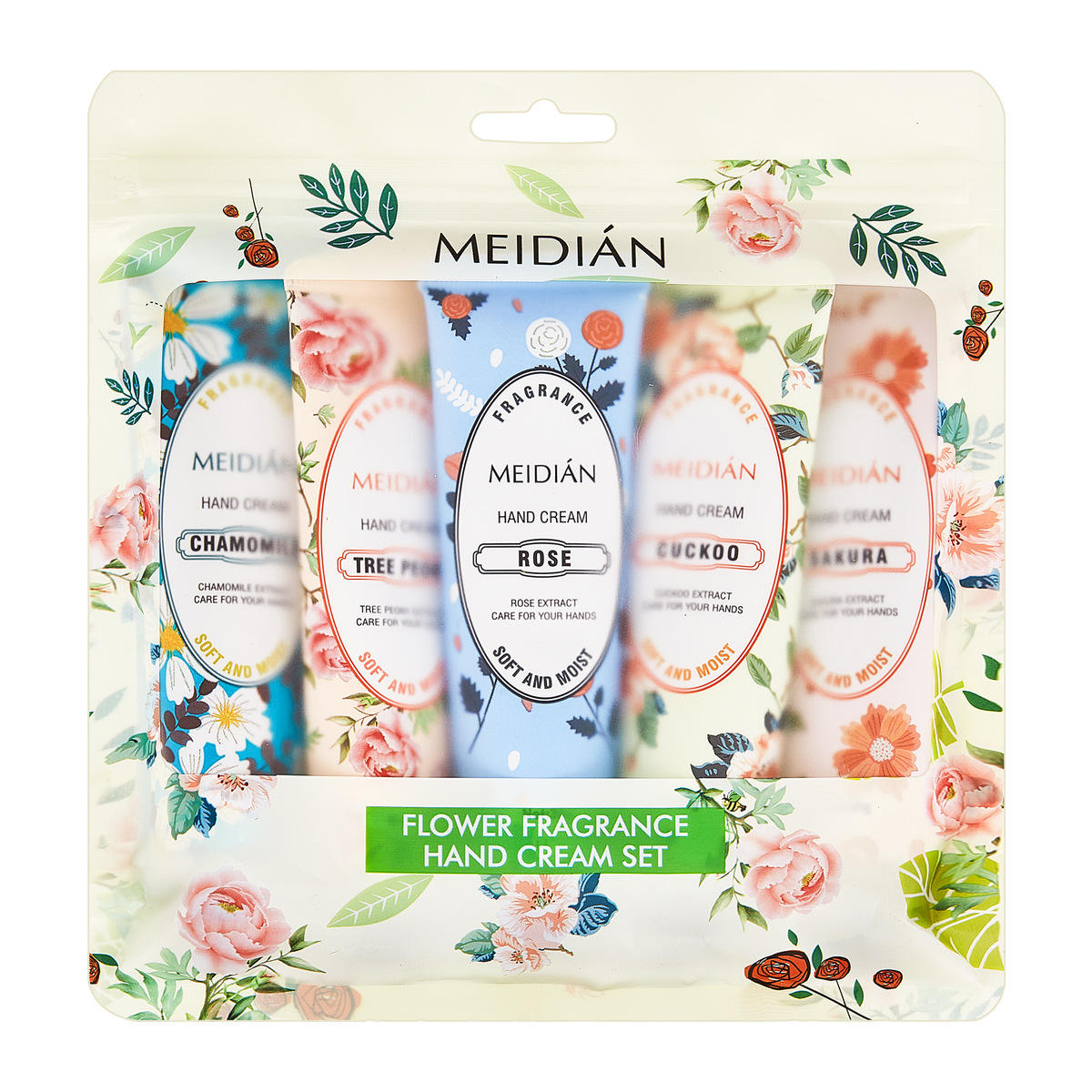 Meidian Flower Fragrance Hand Cream Set - 30g x 5 Pcs