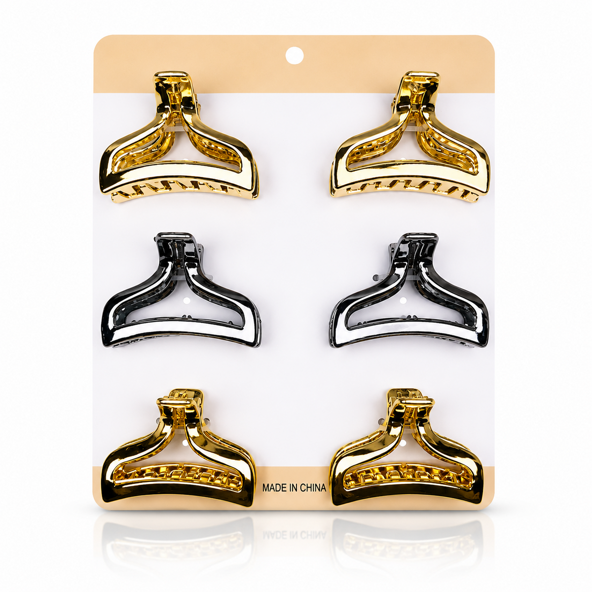 Unique Design Hair Claw Clips - 6 Pcs (C144)