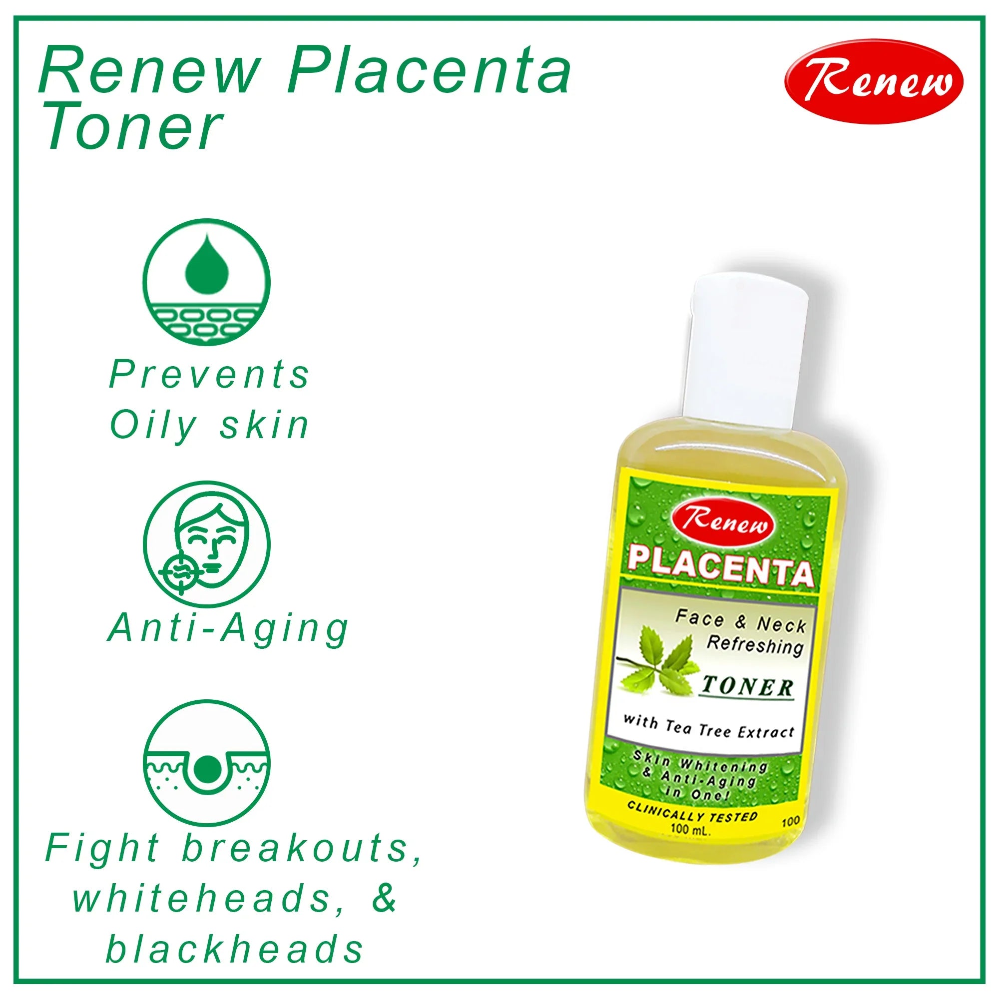Renew Placenta Face & Neck Refreshing Toner - 100ml