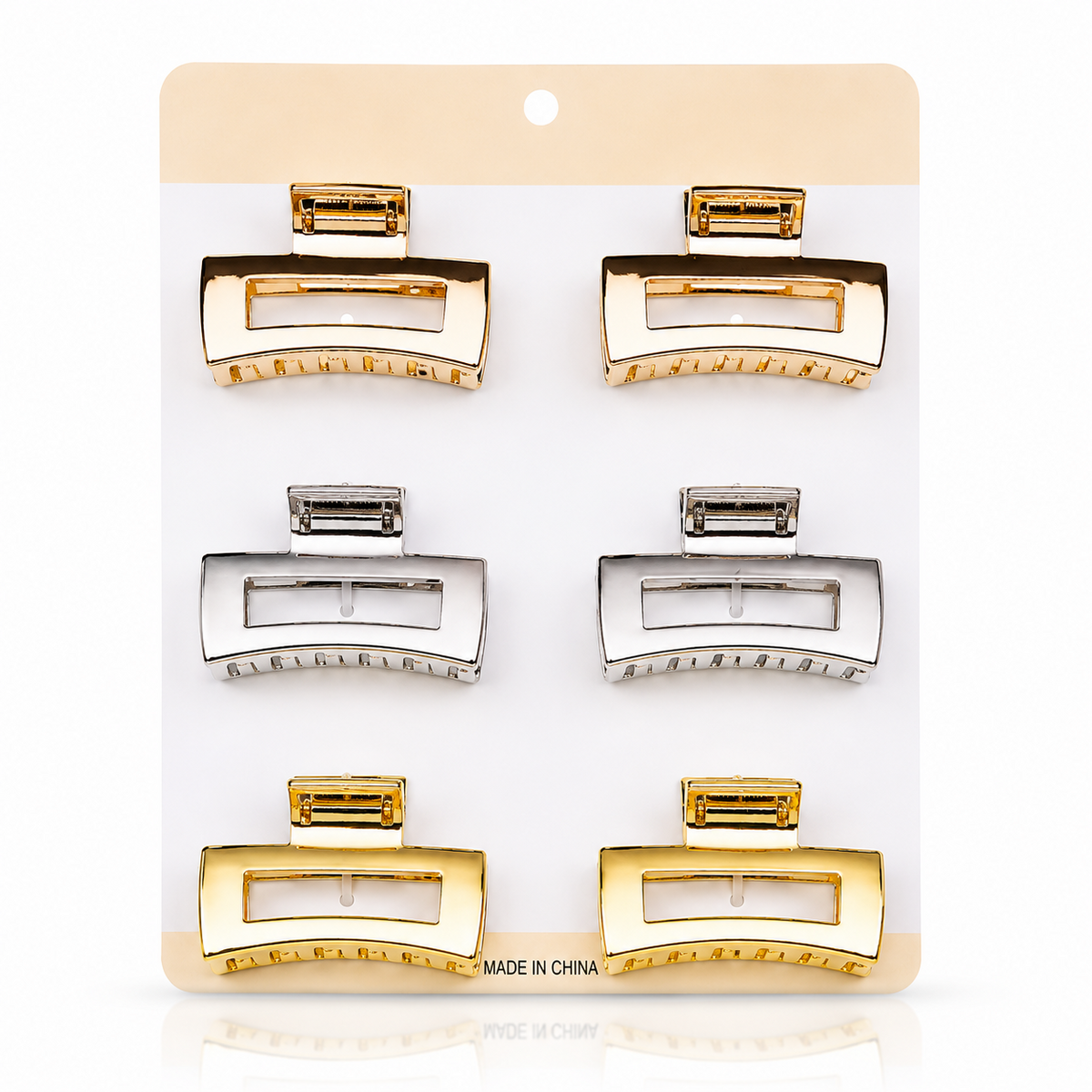 Unique Design Hair Claw Clips - 6 Pcs (C145)
