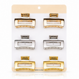 Unique Design Hair Claw Clips - 6 Pcs (C145)