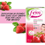 Fem USA Facial Strawberry Wax Strips For Sensitive Skin - 20Pcs