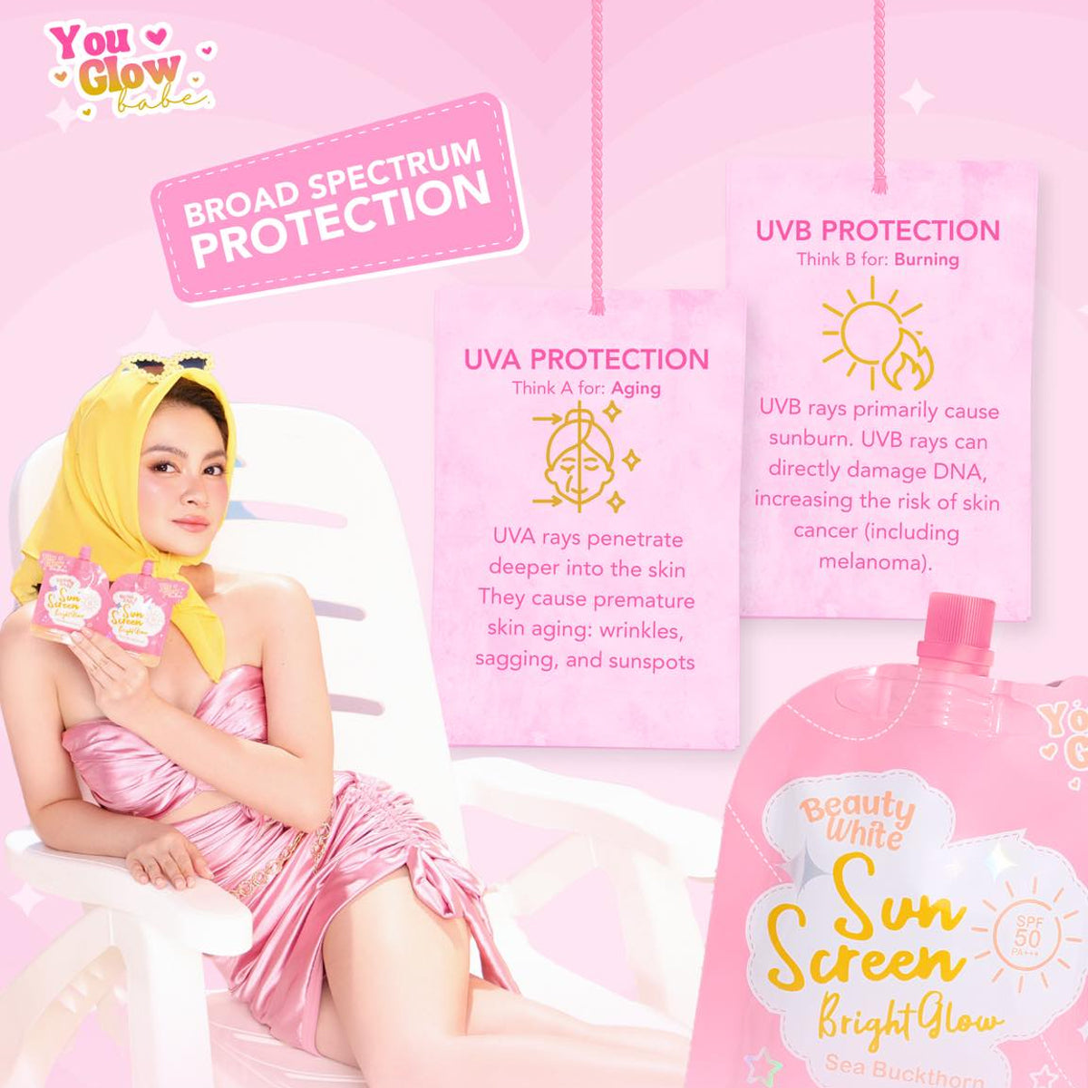 You Glow Babe Beauty White Sunscreen SPF50 PA+++ - 25g