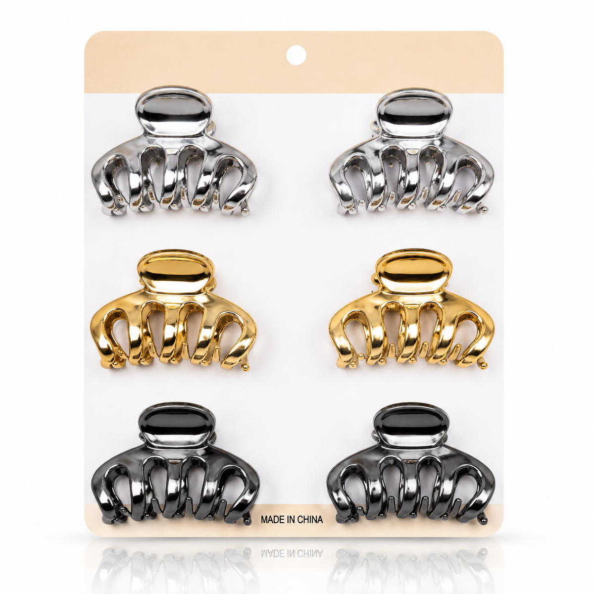 Unique Design Hair Claw Clips - 6 Pcs (C146)