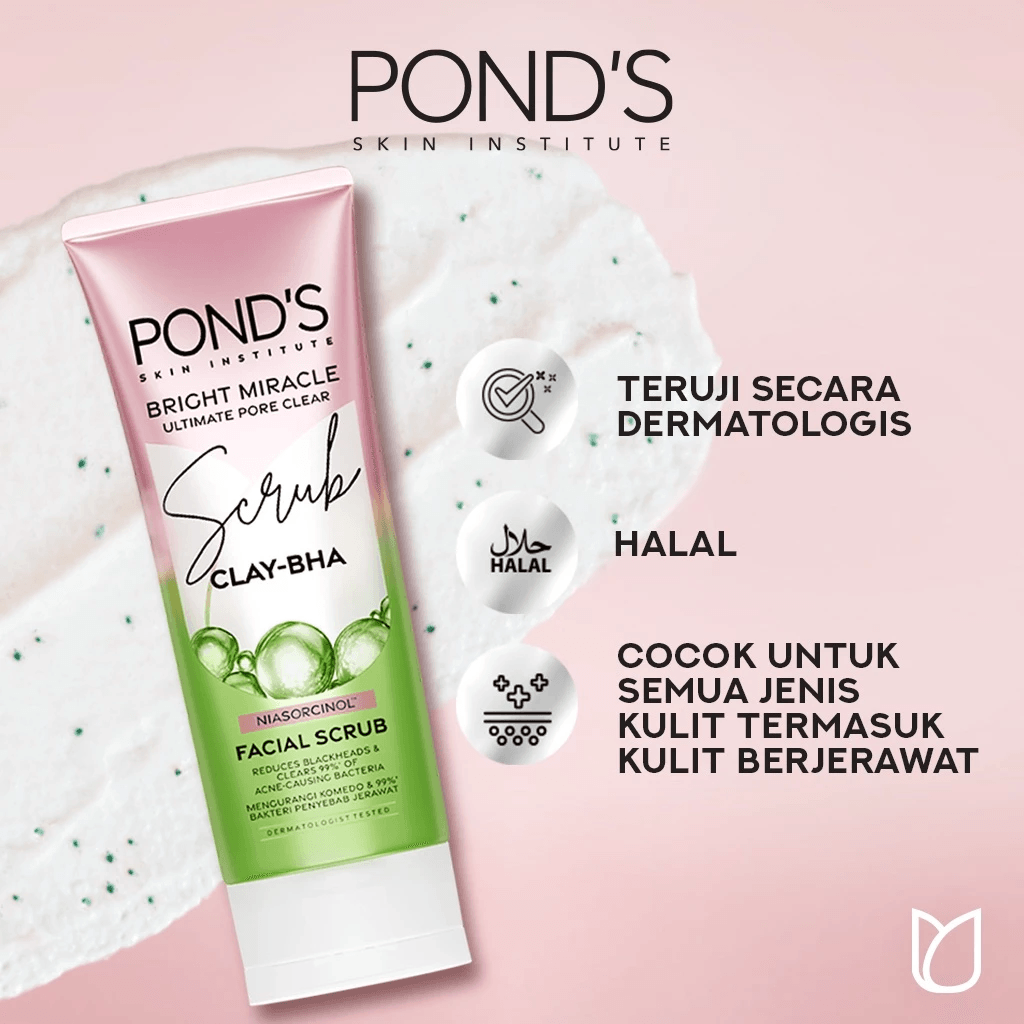 Pond's Bright Miracle Ultimate Pore Clear CLAY-BHA Facial Scrub - 100g