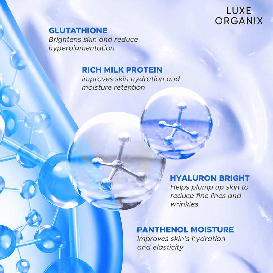Luxe Organix Milk + Gluta Gentle Bright Serum Lotion - 350ml Moon Kuwait Luxe Organix Milk + Gluta Gentle Bright Serum Lotion - 350ml Moon Kuwait