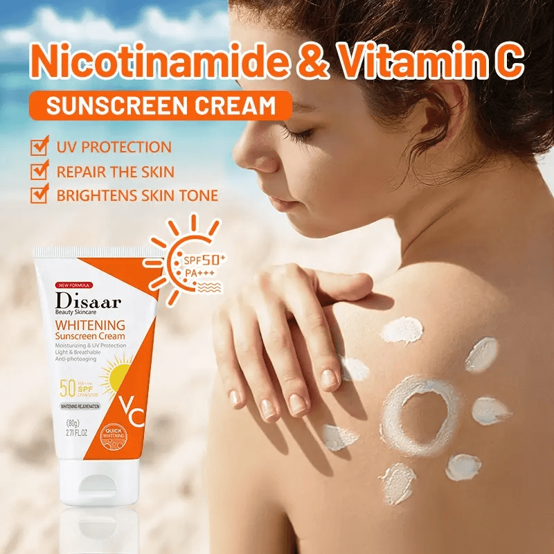 Disaar Nicotinamide & Vitamin C Whitening Sunscreen Cream SPF50 PA+++ - 80g