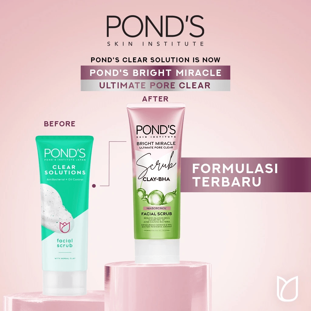 Pond's Bright Miracle Ultimate Pore Clear CLAY-BHA Facial Scrub - 100g