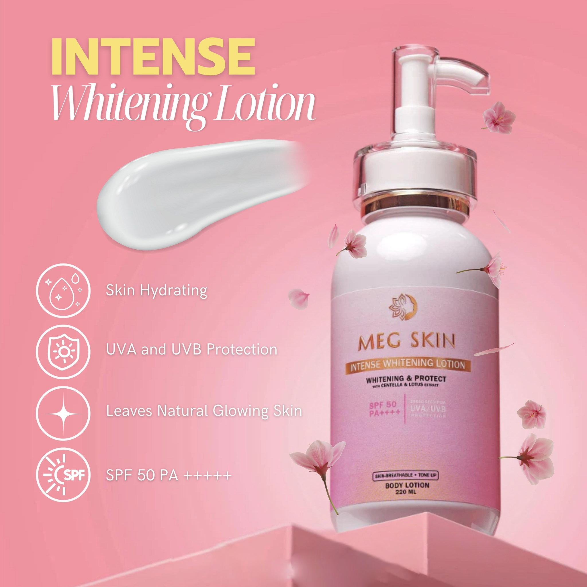MEG SKIN Intense Brightening Lotion SPF50 - 220ml