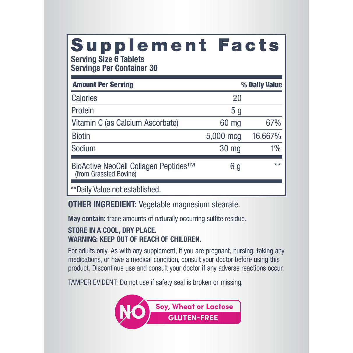 Neocell Grassfed Collagen Peptides + C & Biotin - 180's