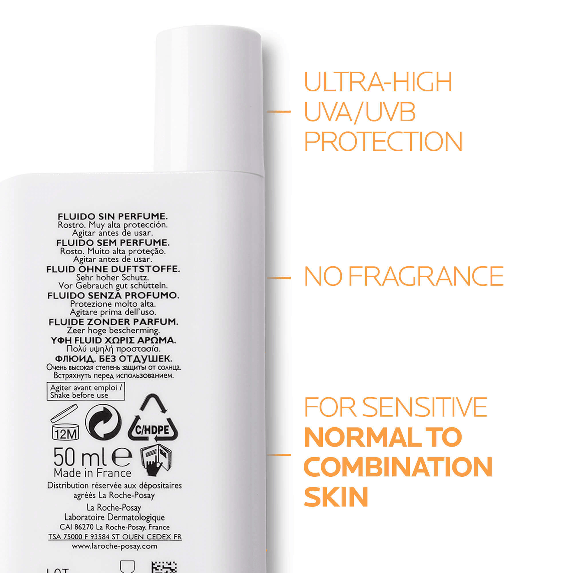 La Roche-Posay Anthelios UVMune 400 Invisible Fluid SPF50+ Sun Cream - 50ml