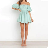 Blush Breeze Off-Shoulder Ruffle Dress