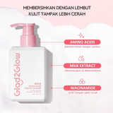 Glad2Glow Milk Amino Acids Brightening Cleanser Facial Wash - 80g