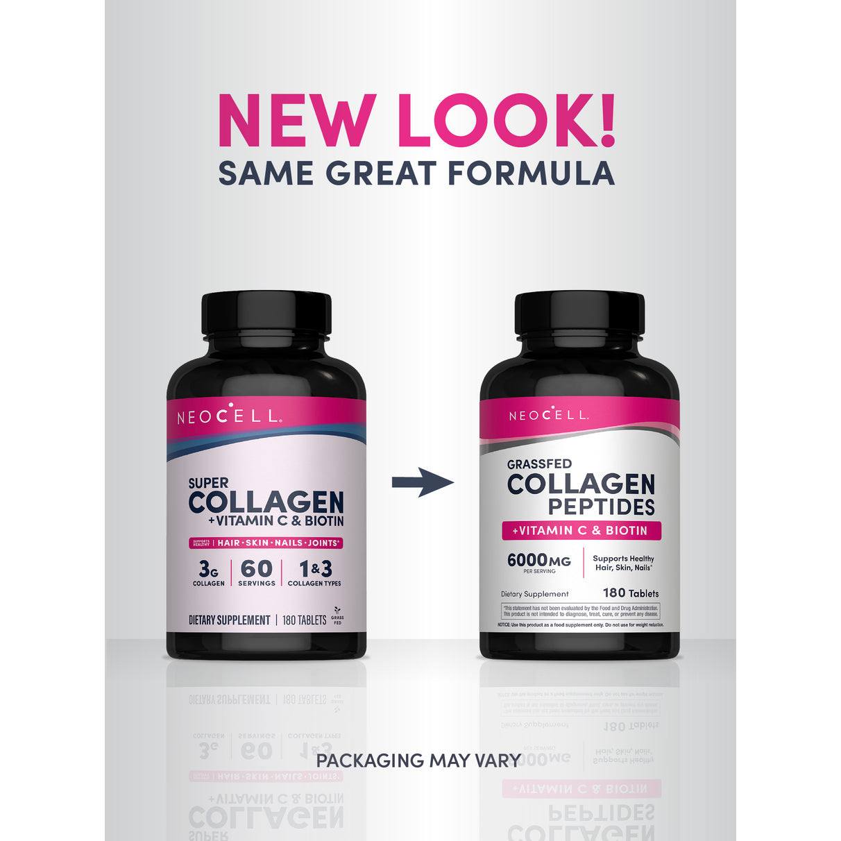 Neocell Grassfed Collagen Peptides + C & Biotin - 180's