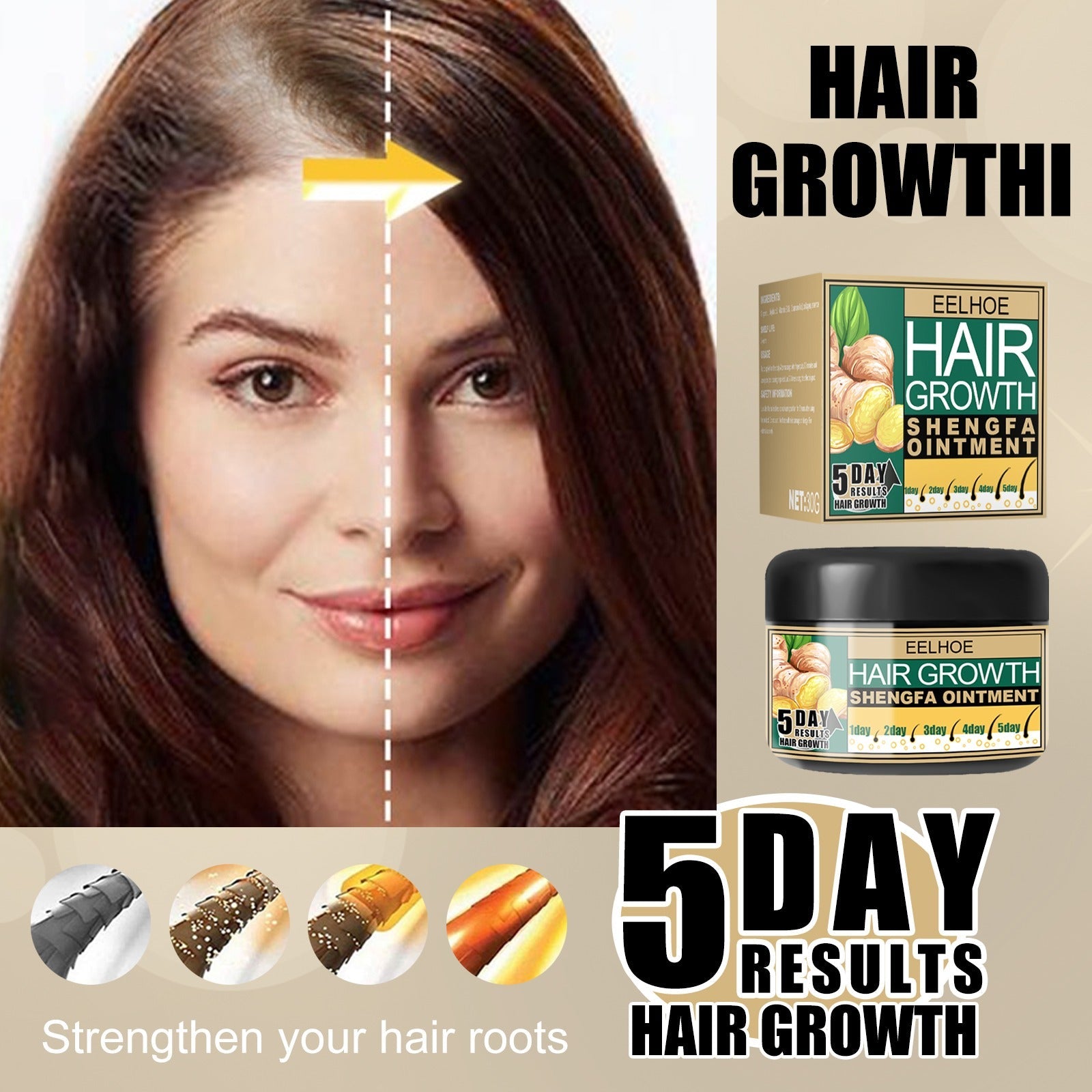 EELHOE Hair Growth Shengfa Cream - 100g