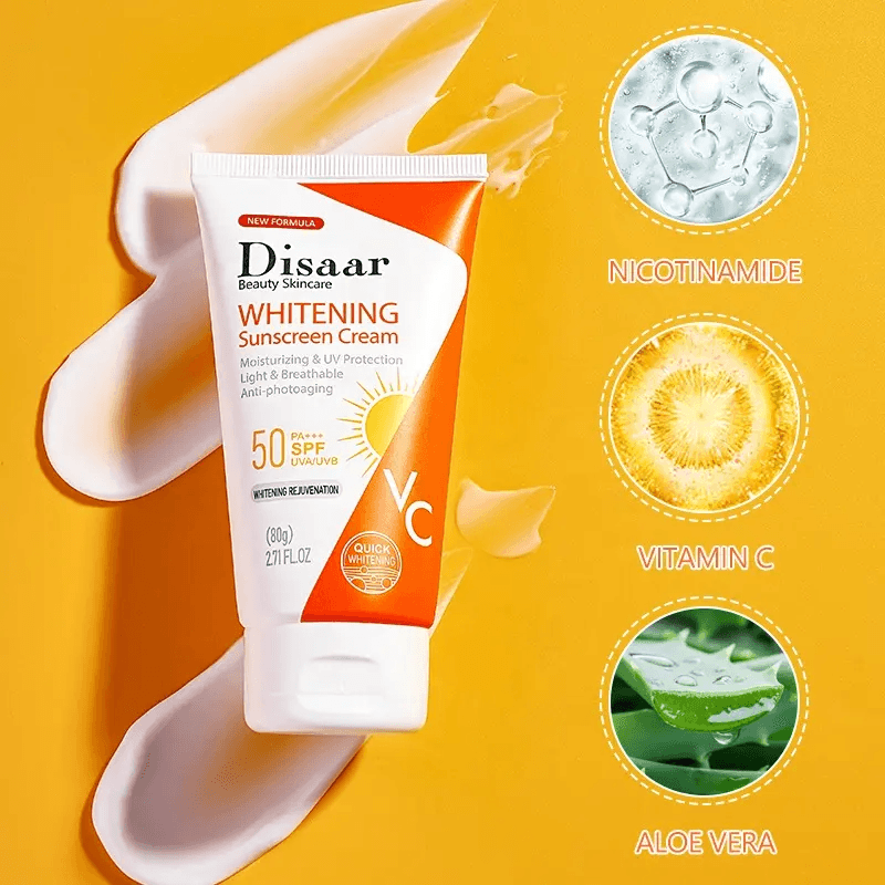 Disaar Nicotinamide & Vitamin C Whitening Sunscreen Cream SPF50 PA+++ - 80g