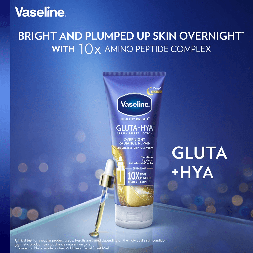 Vaseline Gluta-Hya Serum Burst Lotion Overnight Radiance Repair - 330ml