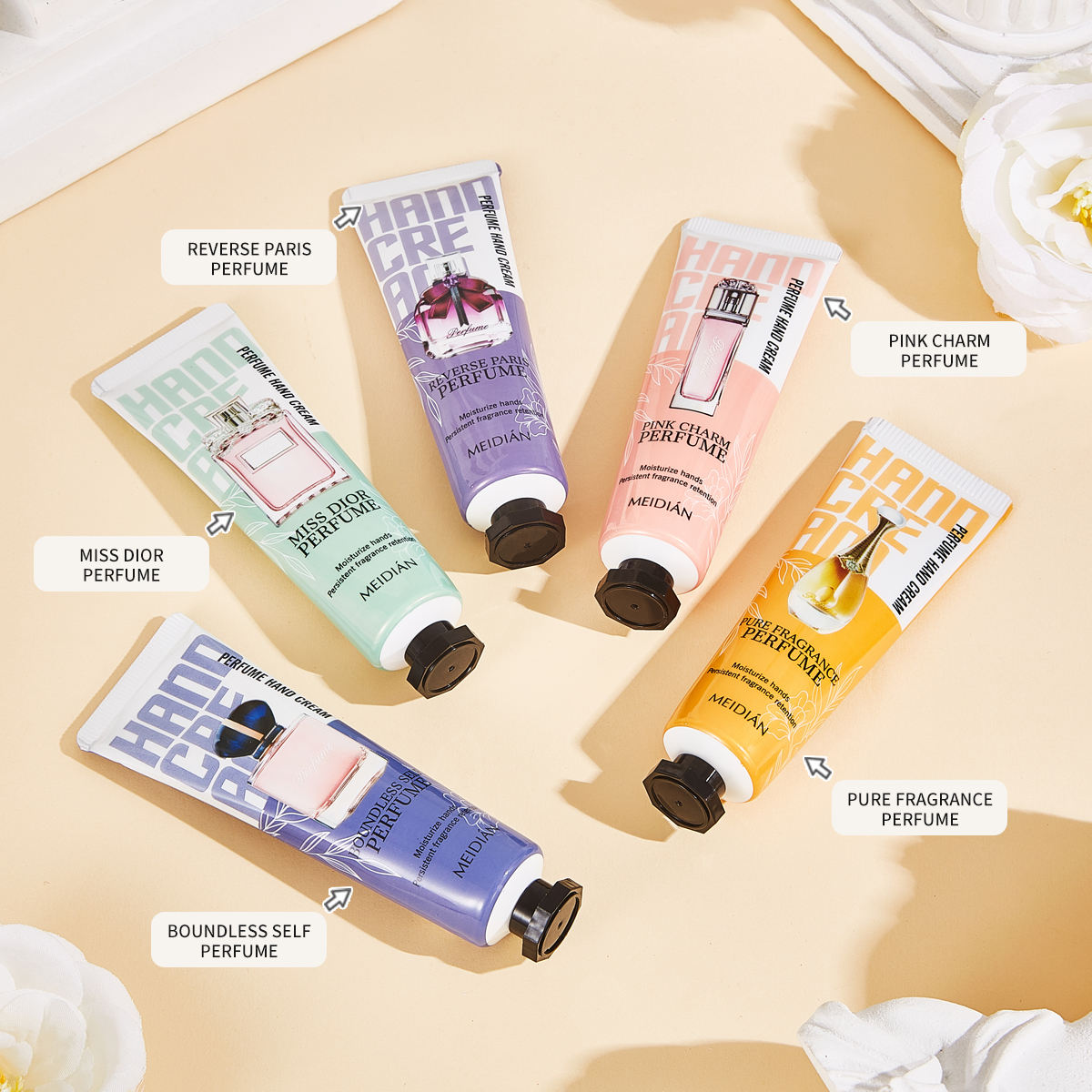 Meidian Perfume Hand Cream Set - 30g x 5 Pcs