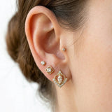 Korean Style Golden Stainless Steel Stud Earrings 3 Pairs - 132