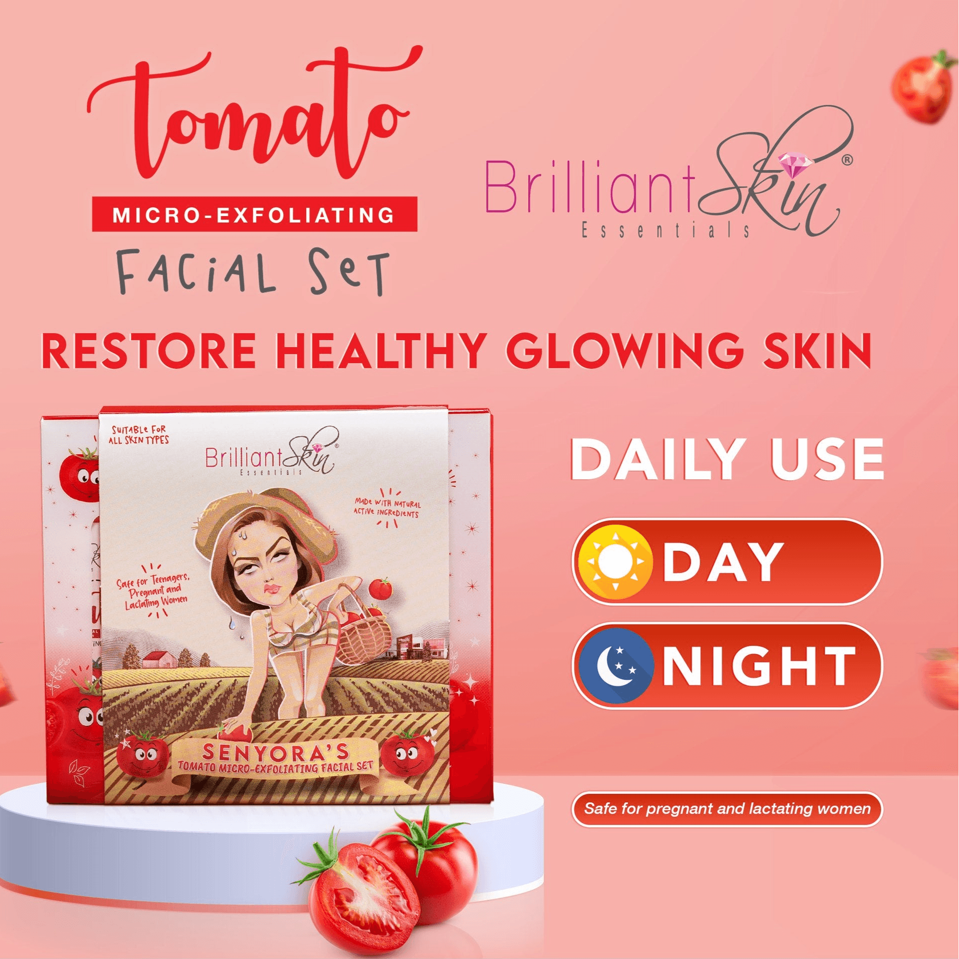 Brilliant Skin Essentials Tomato Micro - Exfoliating Facial Set