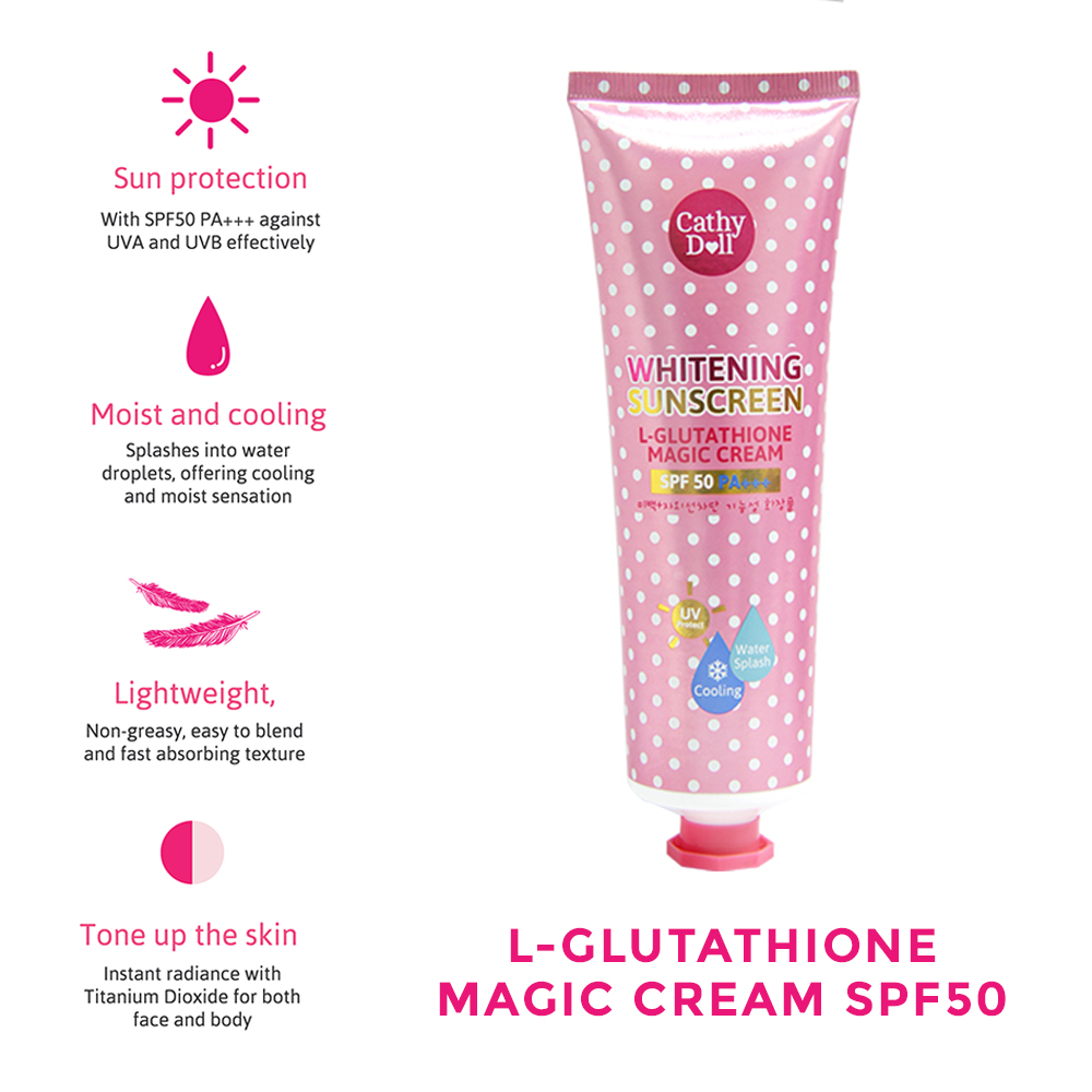 Cathy Doll L-Glutathione Magic Cream Sunscreen SPF 50 PA+++ - 60ml