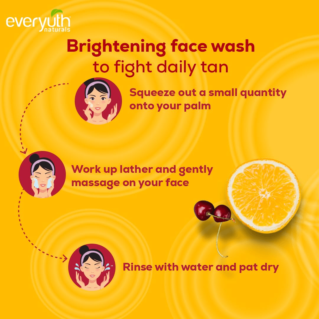Everyuth Naturals Lemon & Cherry + Tulsi Turmeric Face Wash - 2 × 150g