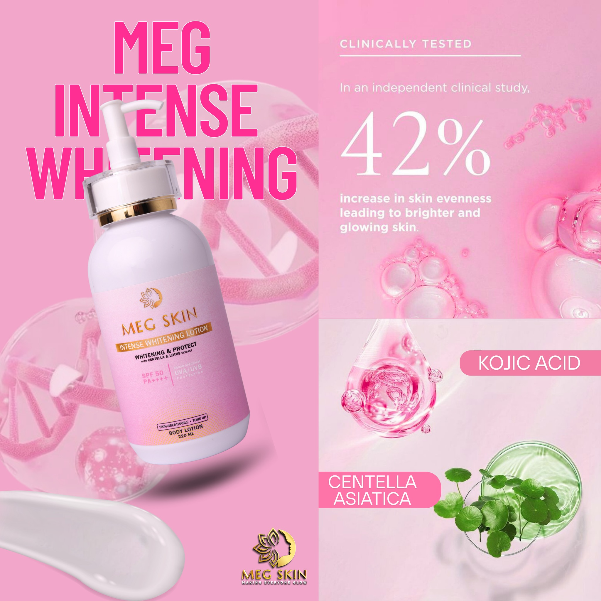 MEG SKIN Intense Brightening Lotion SPF50 - 220ml