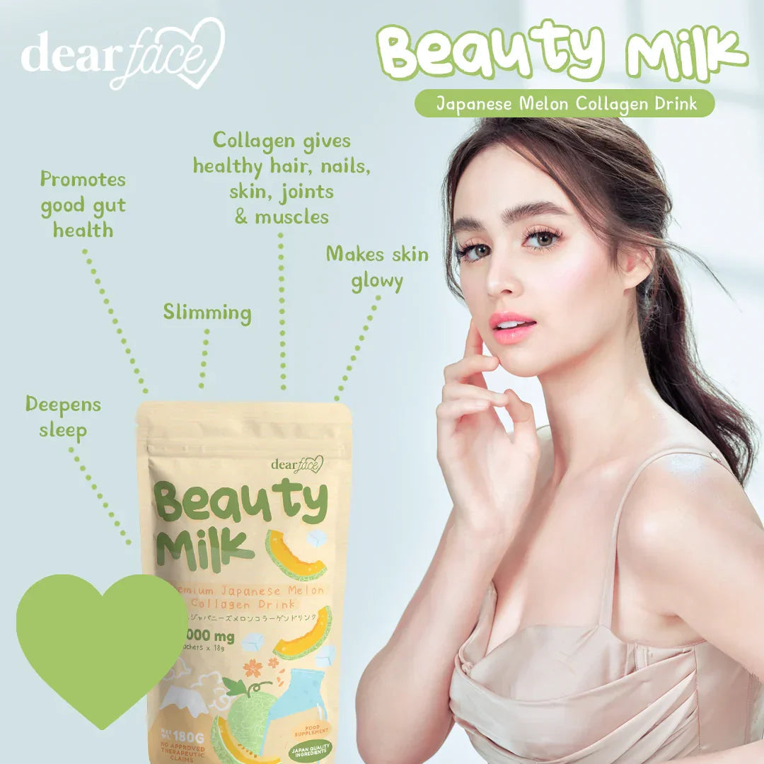 Dear Face Beauty Milk Premium Japanese Melon + Collagen Drink - 180g