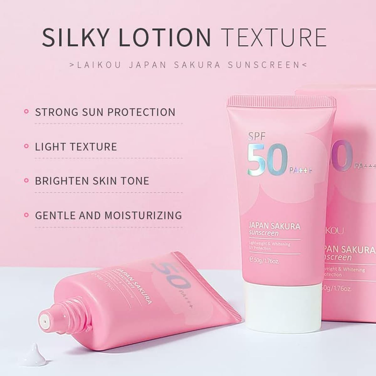 Laikou Japan Sakura Whitening Sunscreen SPF50 PA+++ - 50g