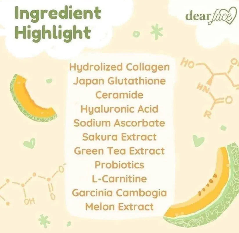 Dear Face Beauty Milk Premium Japanese Melon + Collagen Drink - 180g