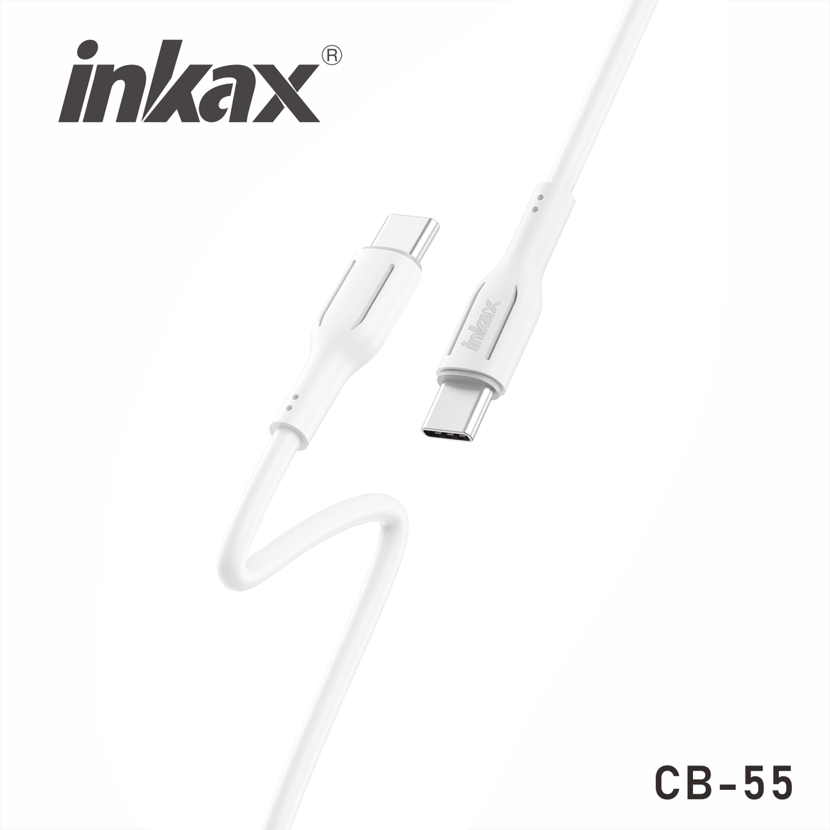 كابل بيانات من السيليكون الناعم من إنكاكس 60 وات من النوع C إلى النوع C CB-55