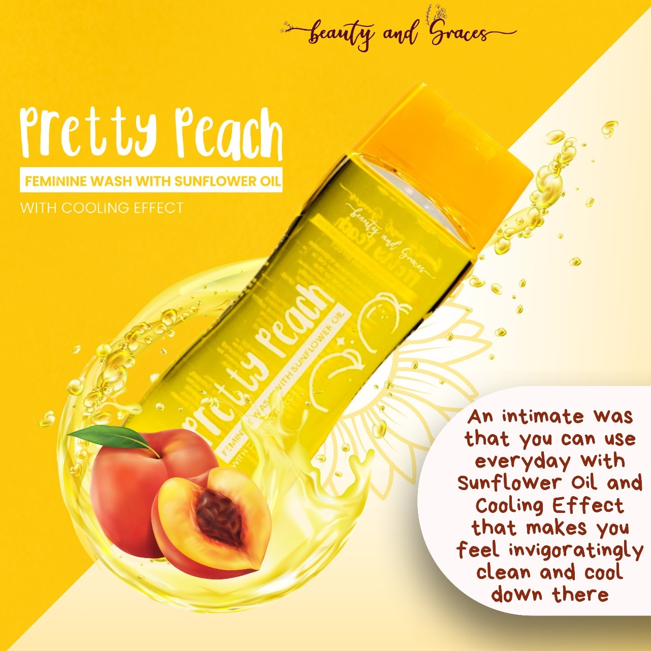 Beauty and Graces Pretty Peach Feminine Wash - 150ml