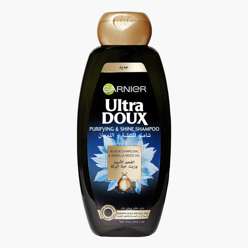 Garnier Ultra Doux Black Charcoal & Nigella Seed Oil Shampoo - 2Pcs × 400ml