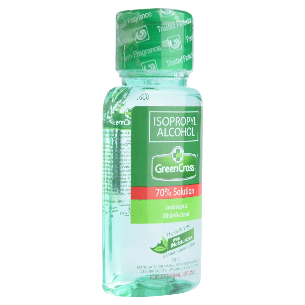 Green Cross Isopropyl Alcohol Antiseptic Disinfectant With Moisturizer - 60ml