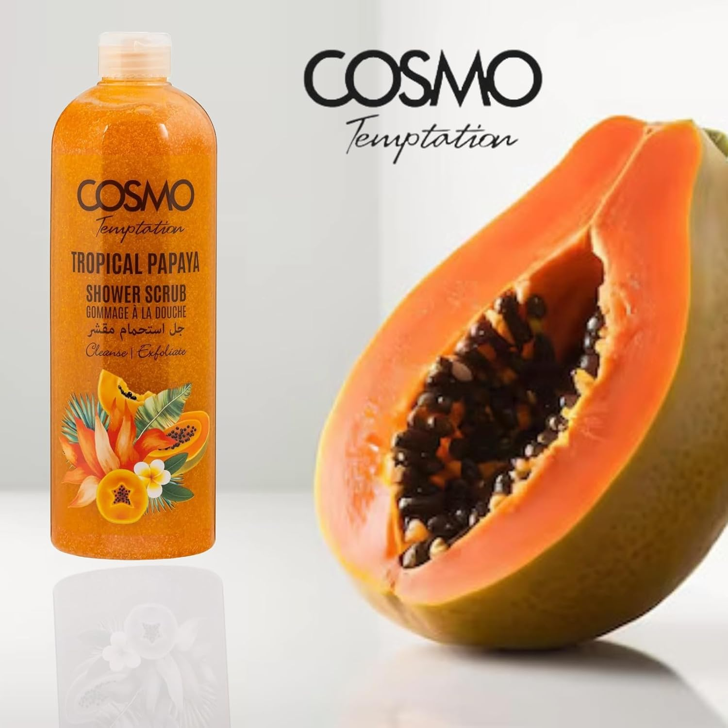 Cosmo Temptation Tropical Papaya Shower Scrub - 1000ml