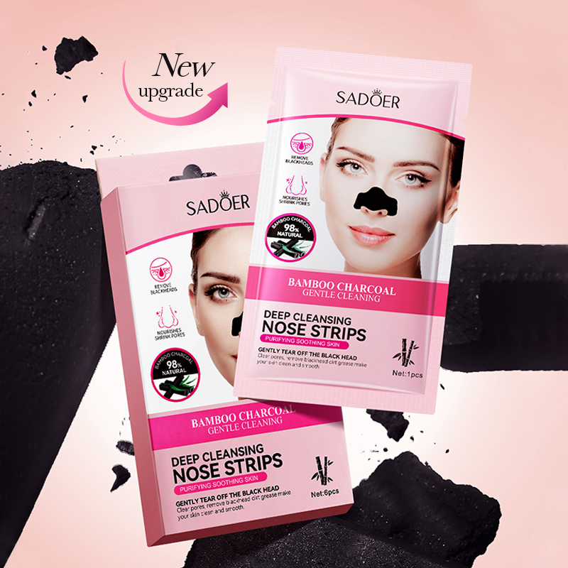 Sadoer Bamboo Charcoal Deep Cleansing Nose Strips - 6 Pcs