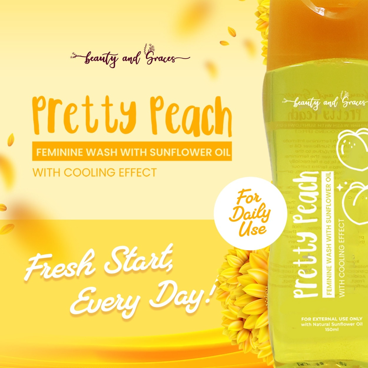Beauty and Graces Pretty Peach Feminine Wash - 150ml