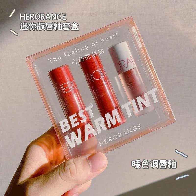 Heronage Warm Tinted Lip Gloss - 3 Pcs Set