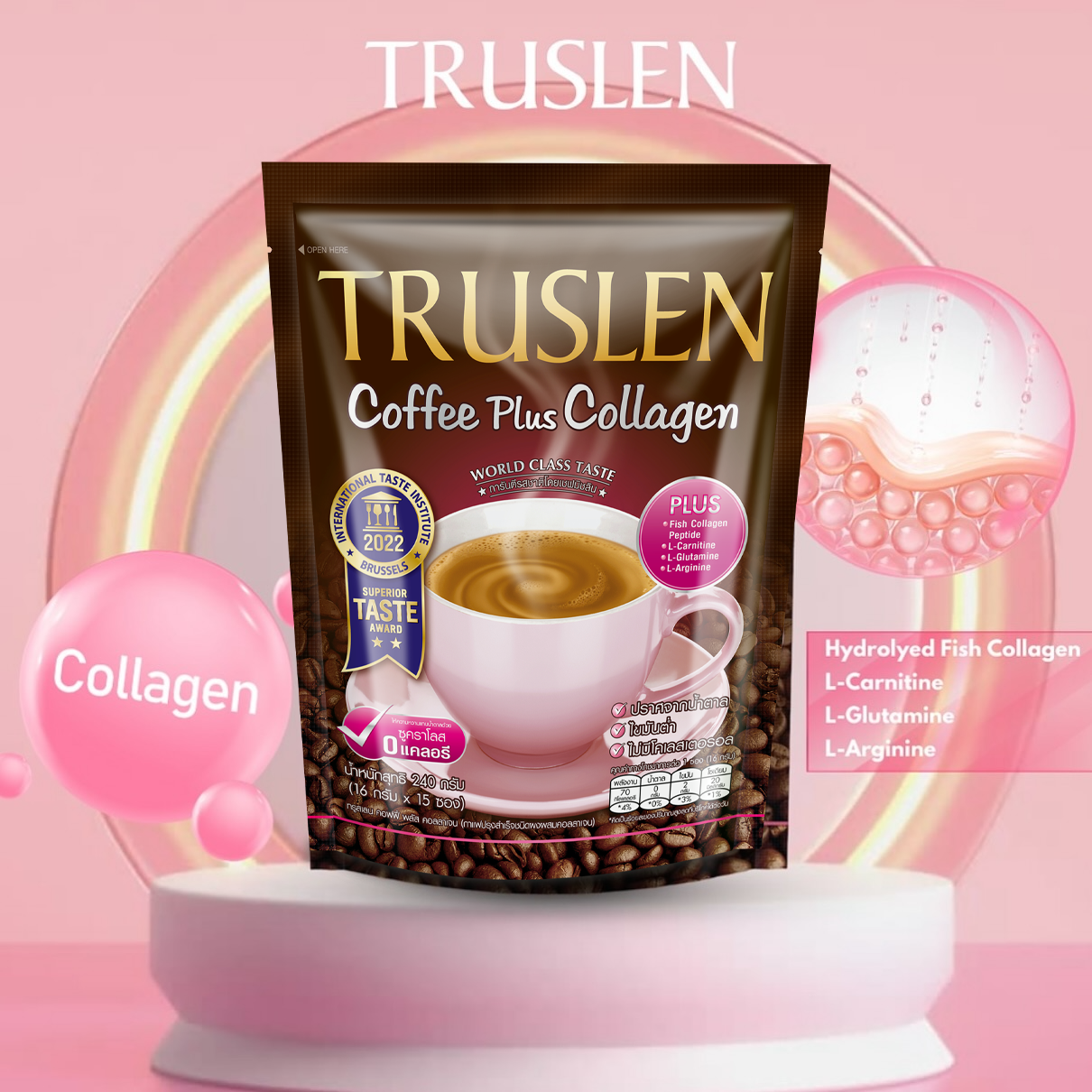 Truslen Coffee Plus Collagen - 16g × 15 Sticks (240g)