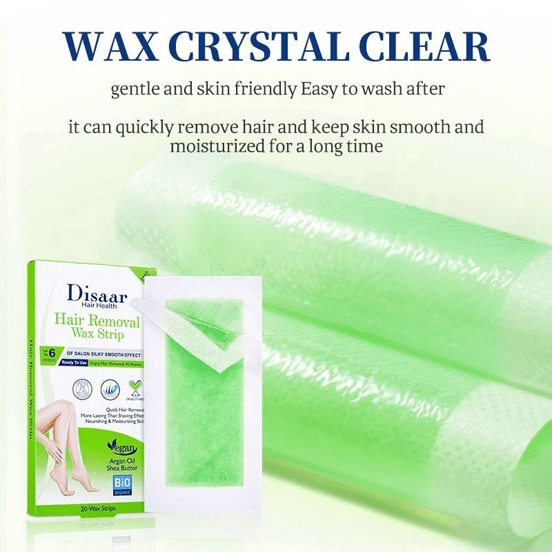 Disaar Hair Removal Wax Strips For Dry Skin - 20 Wax Strips