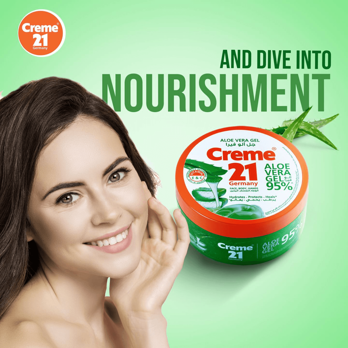 Creme 21 Moisturizing 95% Aloe Vera Gel - 300ml