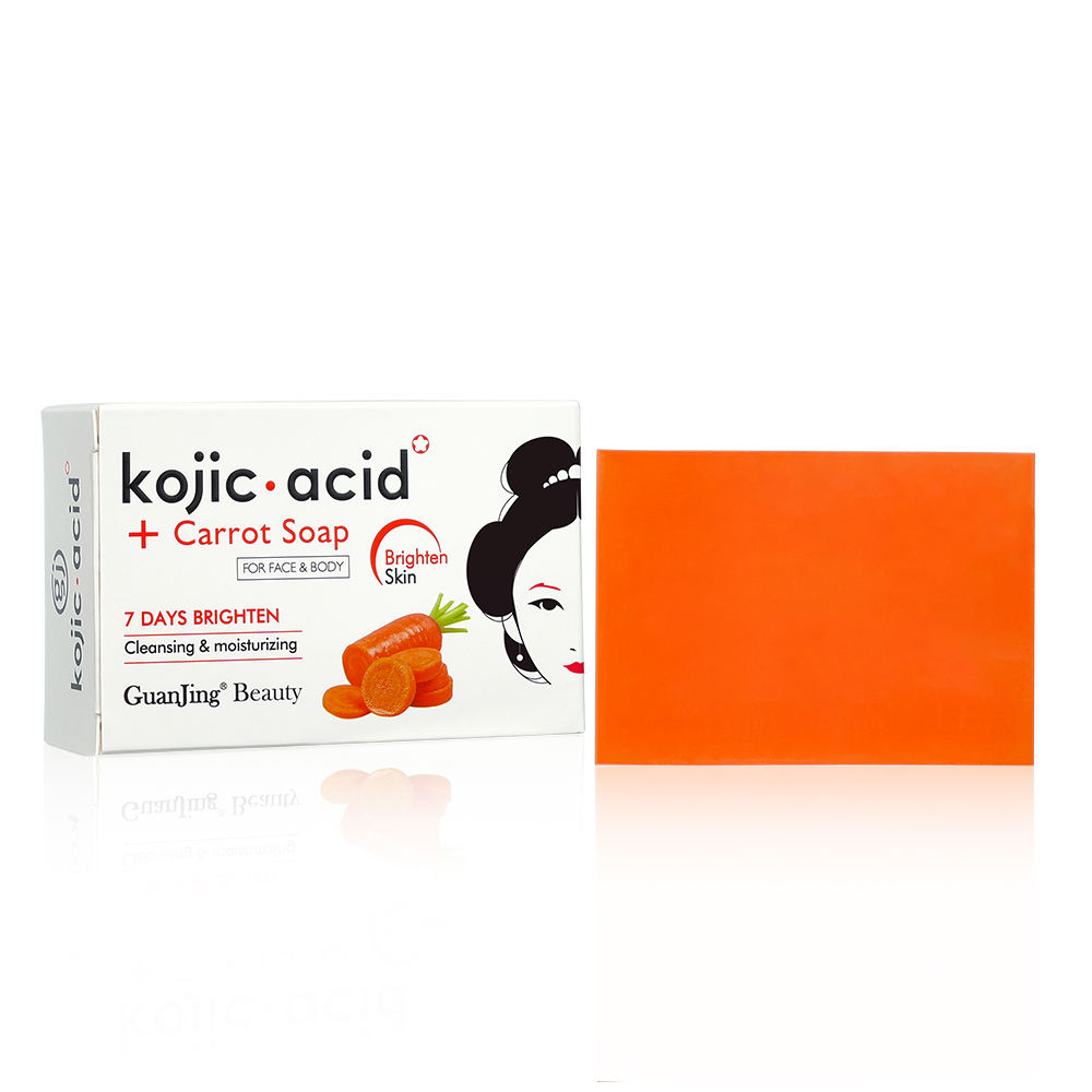 Guanjing Beauty Kojic Acid & Carrot Soap For Face & Body - 120g