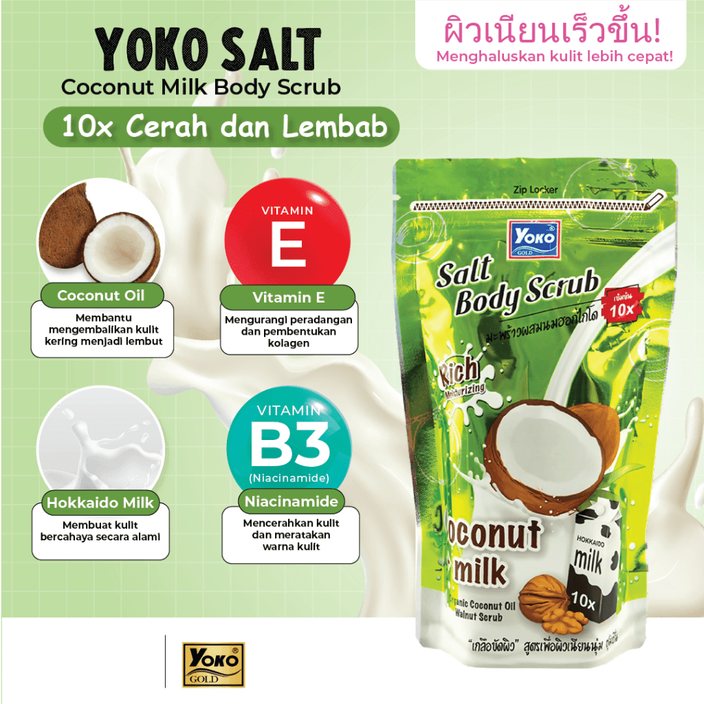 Yoko Gold Salt Body Scrub Coconut + Milk - 350g