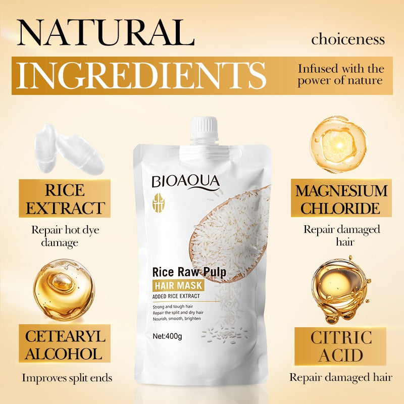 BIOAQUA Rice Raw Pulp Hair Mask - 400g