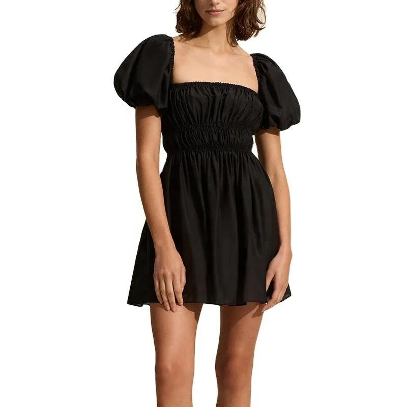 Blush Breeze Off-Shoulder Ruffle Dress