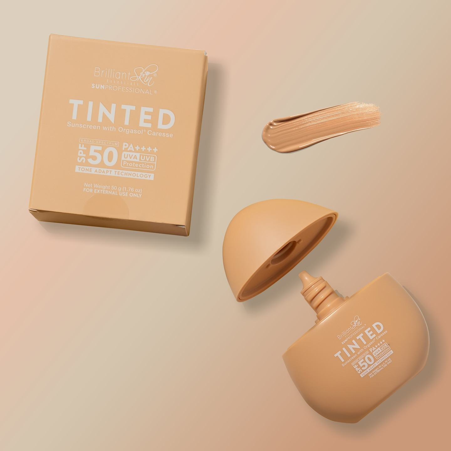 Brilliant Skin Tinted Sunscreen With Orgasol Caresse SPF50 PA++++ - 50g