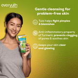 Everyuth Naturals Lemon & Cherry + Tulsi Turmeric Face Wash - 2 × 150g